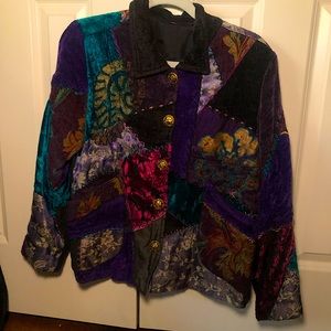 Velvet Collage Blazer // Fits Men’s Medium // Unknown Brand